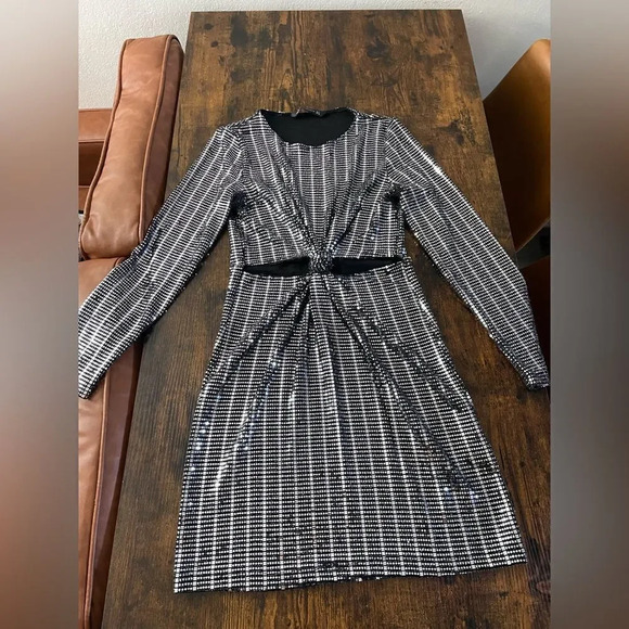 Zara metallic front twist mini dress - Picture 7 of 16